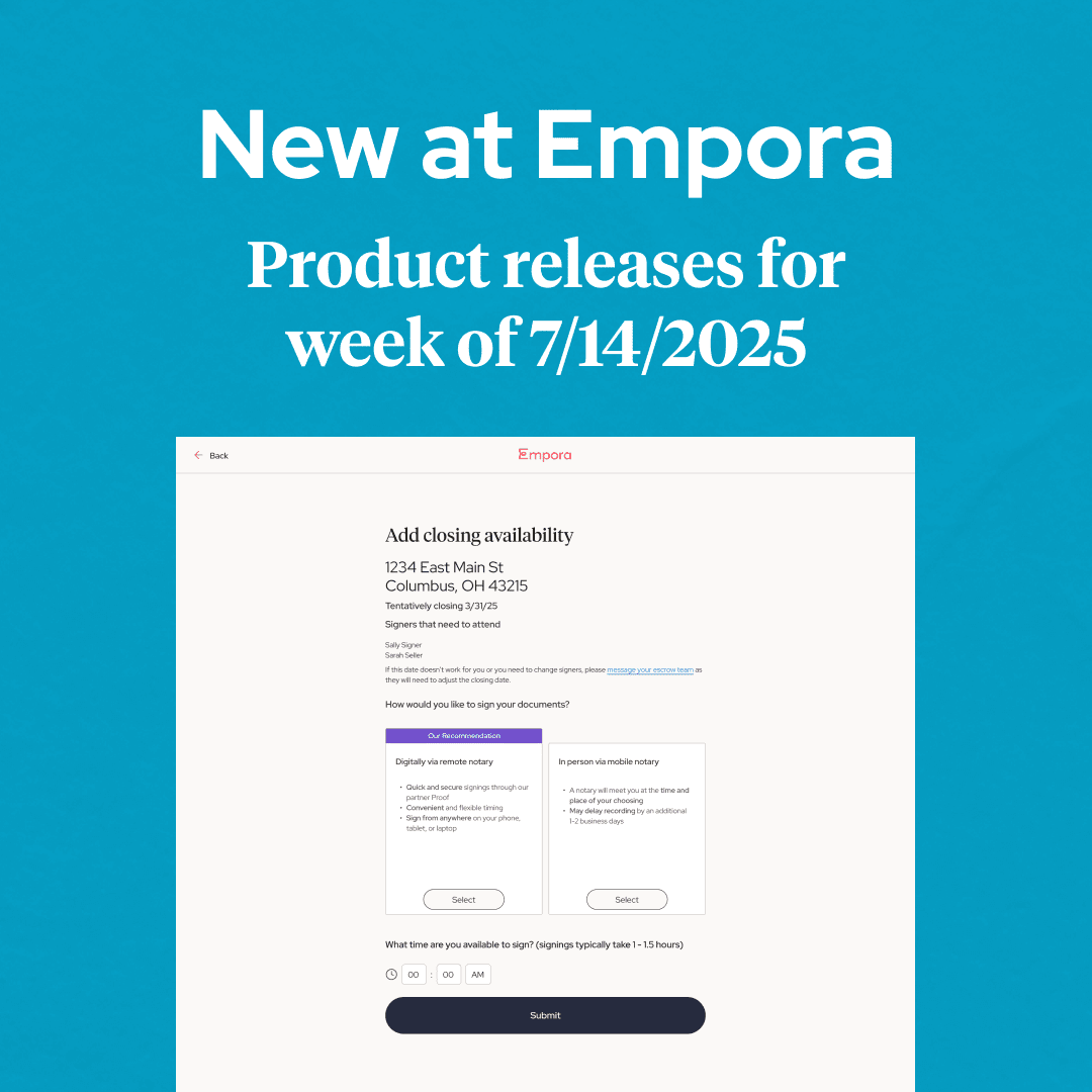 New at Empora - Newsletter 1 7/14